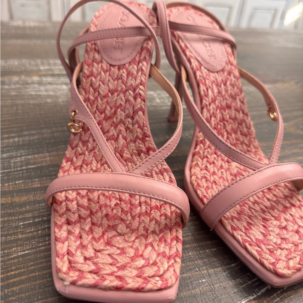 Coach Sandals Kaia Carnation Jute Heels- never worn - Picture 2 of 7